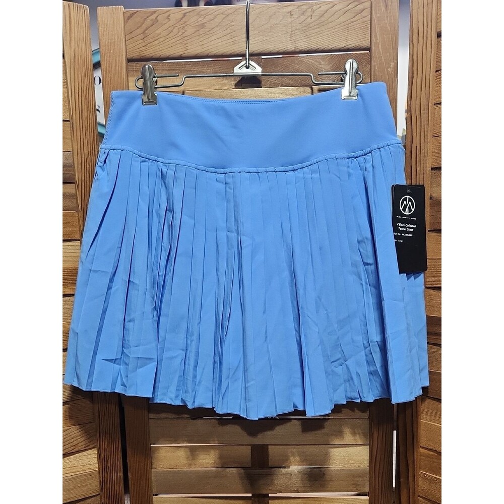 NWT Move Theology Pleated Blue Tennis Skort Women’s L Running Athletic Skirt